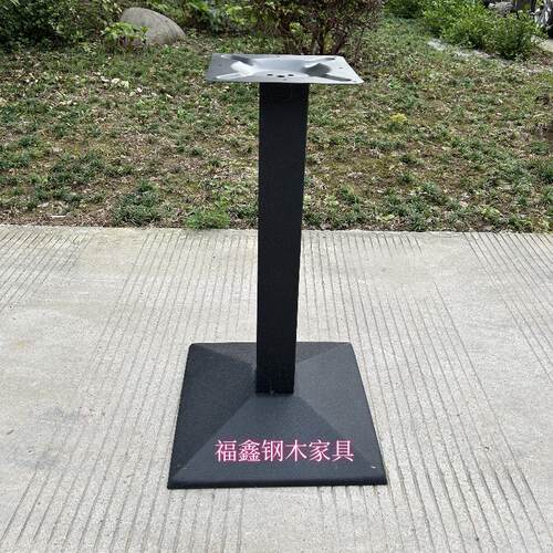 不锈钢桌腿单腿支架实木桌脚圆柱岩板餐桌茶台大理石方管铸铁桌架
