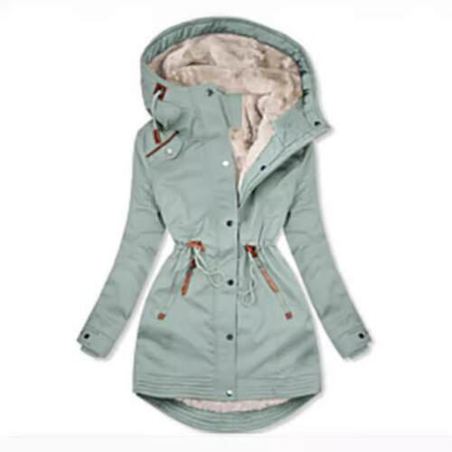 Warm fur collar women's zipper long sleeved cotton jacket