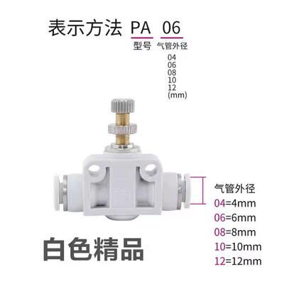 管道PSA6节流阀气管快插调速阀气动调节阀管道阀LPA4/6/8/10/12MM