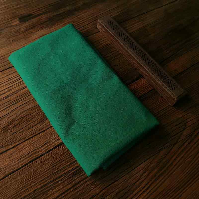 新品纯棉先染绿色纯色布料手工diy刺子绣茶席杯垫作厚实