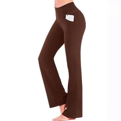 Women casual leg flared pants breathable comfortable