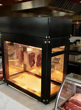 台面冷藏式牛羊肉四面玻璃款挂肉柜风冷商用排酸低温款展示柜