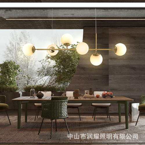 北欧魔豆餐厅吊灯长条现代简约餐桌灯客厅创意设计师餐桌吧台灯具