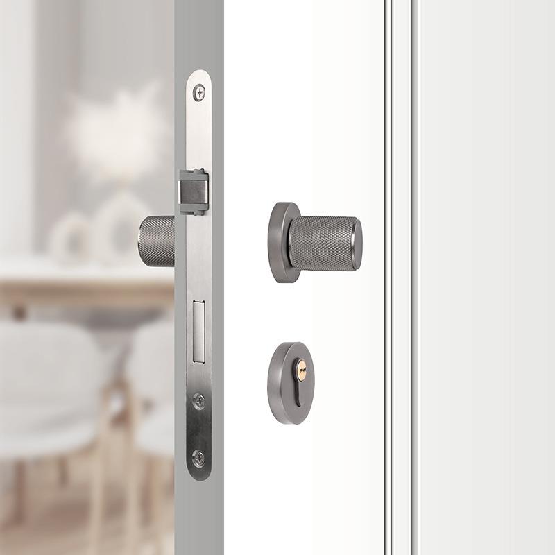 双面分体锁带钥匙卧木室内静隐形儿童锁TSR具把手音斜舌门整套门