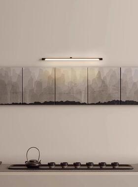 新中式复古不则画HVI挂客沙发厅背景墙壁画横板规小众茶室玄关装