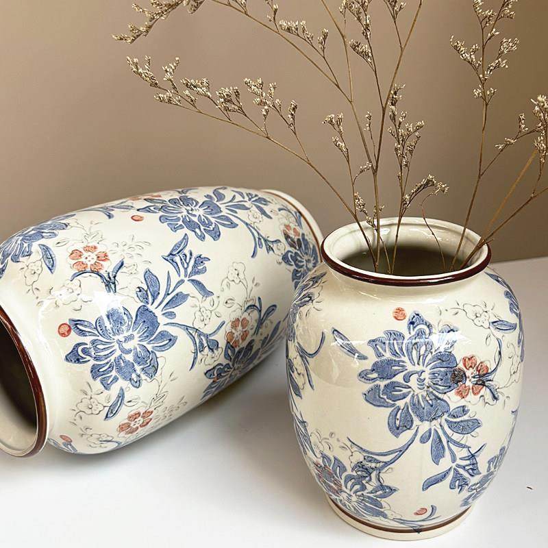 新中式复古青花瓷高端花瓶玄关装饰品高级复古感水培家居玄关摆件,家居饰品,花瓶,淘宝优惠券,粉丝福利购,淘宝优惠卷