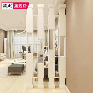 简约现代客厅隔断屏风 饰 客餐厅间烤漆 立柱入户正对门进门厅柜装