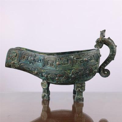 铜祥德古青铜器商代侯筍匜装饰影视道具摆件博物馆特色收藏