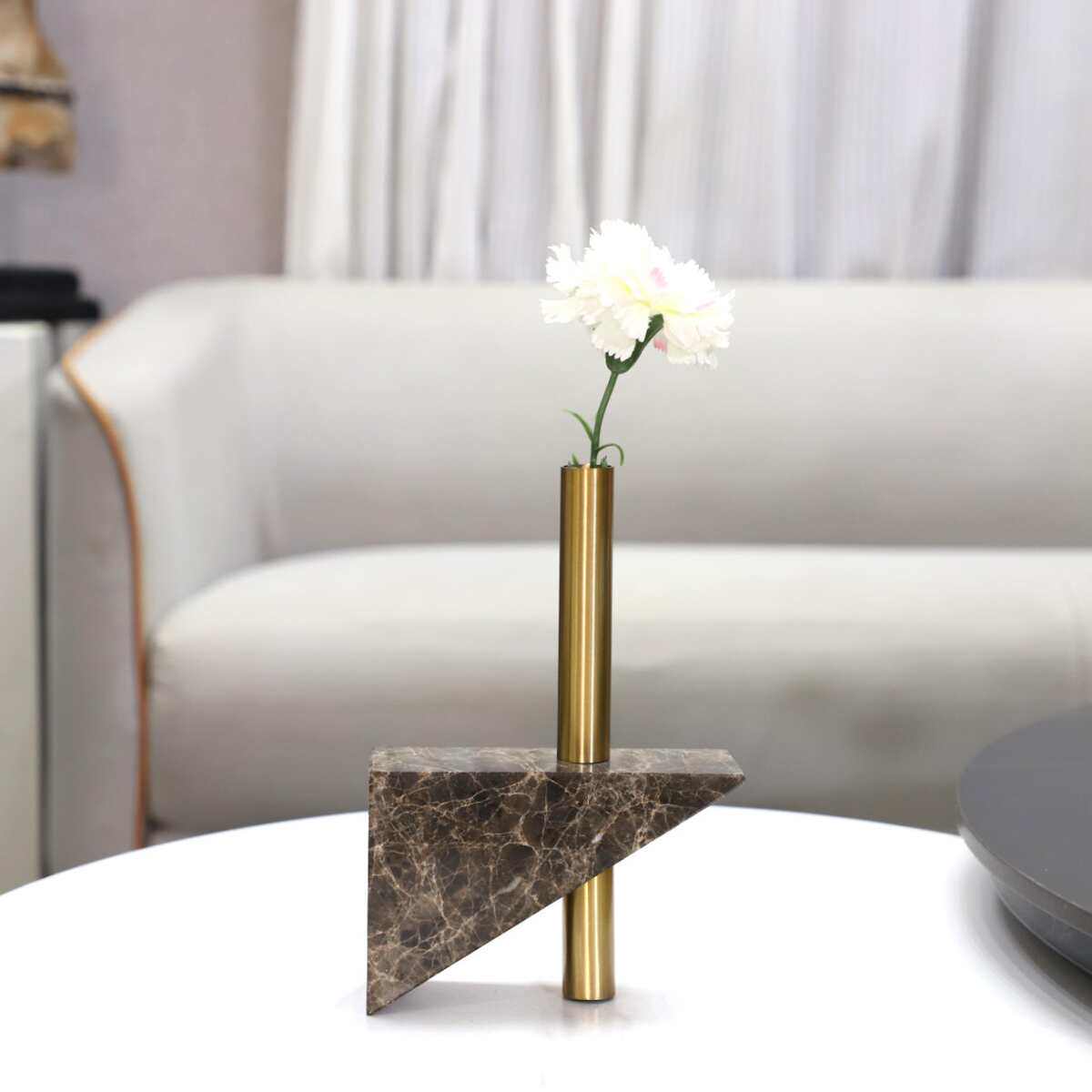 现代简约天然大理石金属花器桌面摆件客厅卧室玄关酒店家居装饰品,家居饰品,花瓶,淘宝优惠券,粉丝福利购,淘宝优惠卷