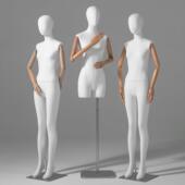 全身女模特道具服装 店橱窗陈列实木活动手衣架高档包布人台展示架