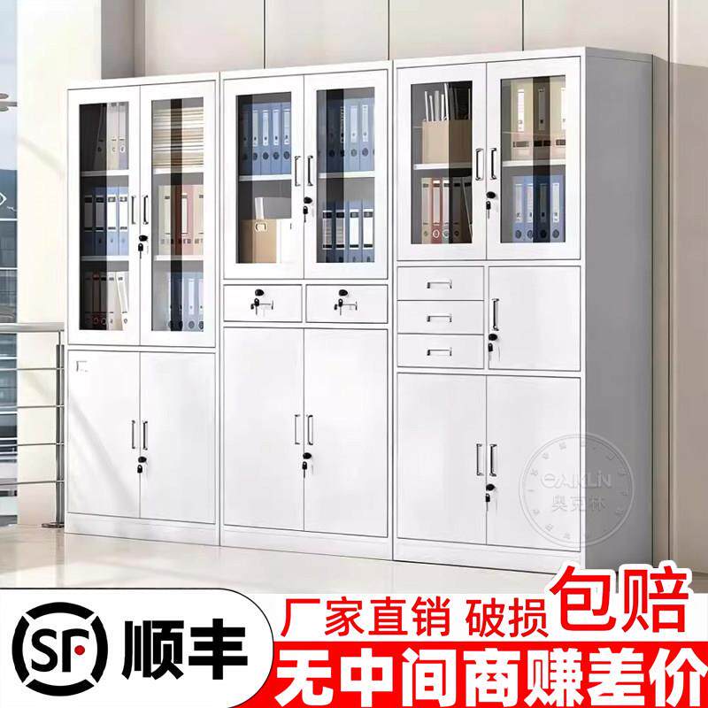 钢制文件柜办公室铁皮柜子资料柜档案柜带锁储物柜矮柜财务凭证柜