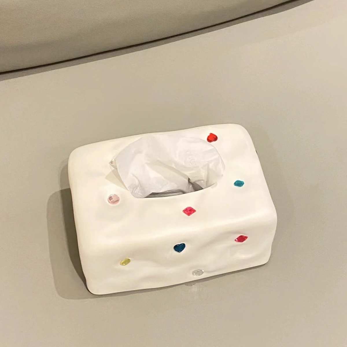 创意宝石纸巾盒客厅高档轻奢家用茶几摆件高级感陶瓷抽纸盒装饰品