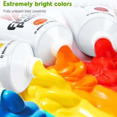 Safe rainbow finger paint for Toddlers 6 Colors Washable toy