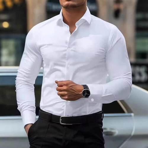 Men's Solid Color Shirt Slim Fit