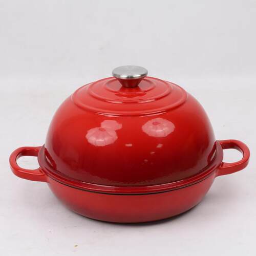 铸铁珐琅c面黑色包锅烤QH-M24欧包两锅双耳平底煎锅烤面包口用径2