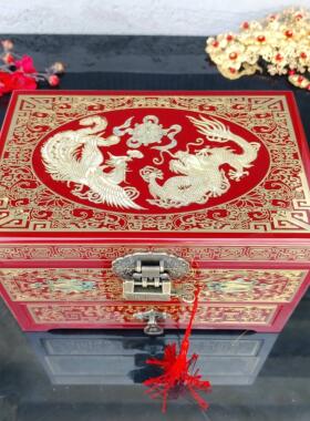 非物质文化遗产 平遥推光漆器 螺钿 婚庆礼品 陪嫁首饰盒正常发货