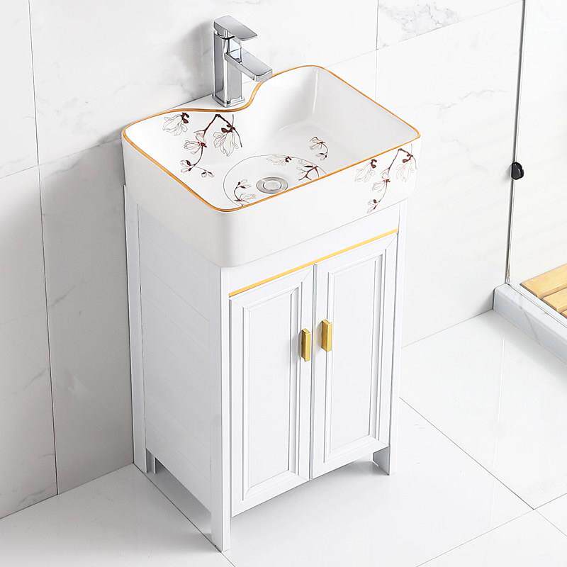 空间铝制浴室柜组合脸盆落地式浴室脸盆陶瓷小尺寸脸盆阳台