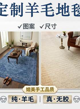 定制海鸥纯羊毛地毯无胶客厅卧室垫子床边毯复古波斯欧式新中式风
