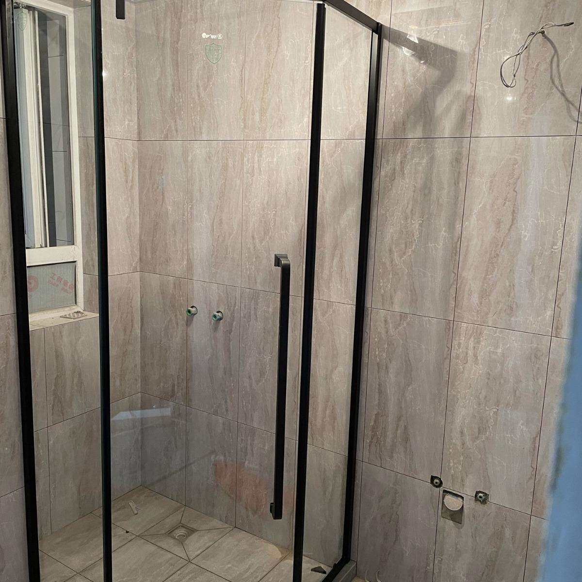 卫生间干湿分离淋浴隔断浴室房玻璃移门农村简易沐浴房洗澡间