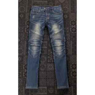 uglyBRO机车牛仔雷裤行裤骑服防摔哈裤四S季带护具高弹修身男