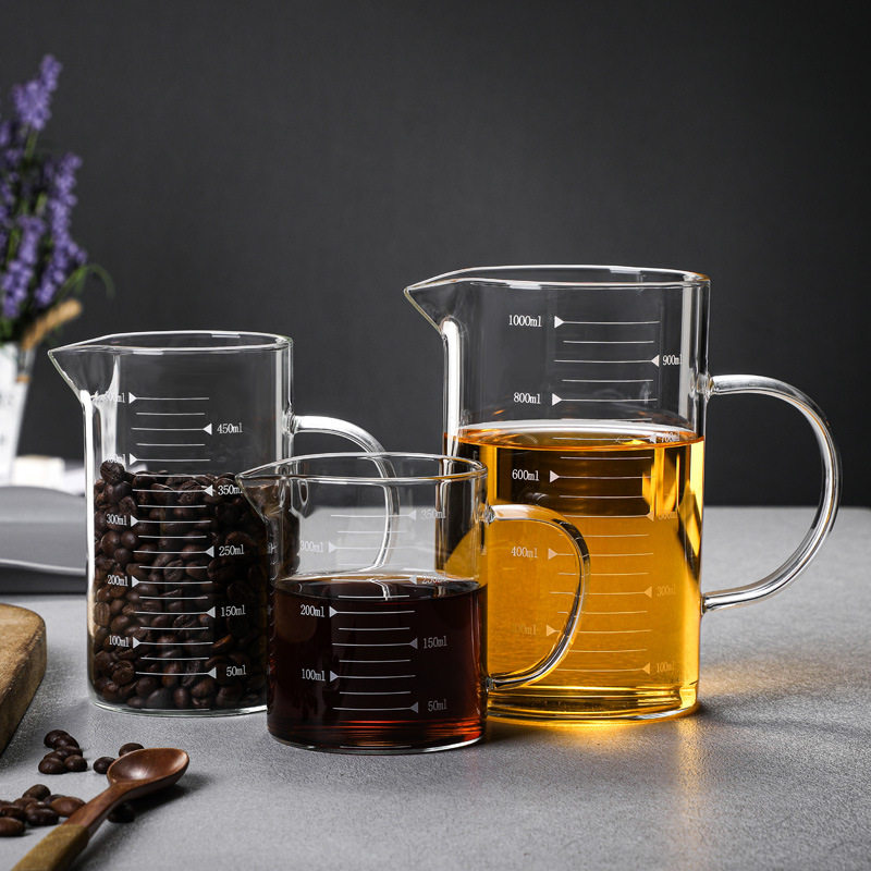 高硼硅玻璃量杯烘焙玻璃带把刻度杯牛奶果汁计量杯透明玻璃水杯,餐饮具,玻璃杯,淘宝优惠券,粉丝福利购,淘宝优惠卷