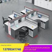 8人工作站分区卡座 员工桌椅组合屏风财务桌带橱柜抽屉2