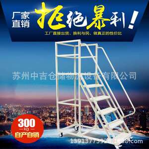 仓储超市高移动平台登高车库轮房登梯仓库RMI货高梯带静音登防护