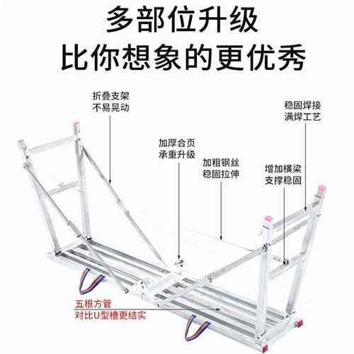 登越便携式折叠伸缩马凳单双支撑脚手架热镀锌折叠脚凳厂家直供,基础建材,铝合金梯子/移动爬梯,淘宝优惠券,粉丝福利购,淘宝优惠卷