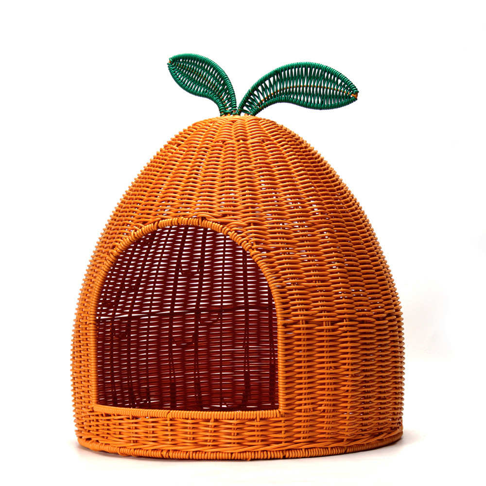 猫窝四季通用藤编透气可水洗宠物窝幼猫猫屋别墅半封闭式宠物用品