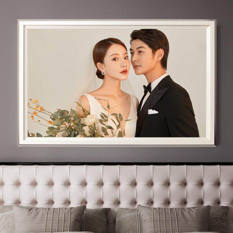 定制婚纱照相框洗照片做结婚挂墙卧室放大尺寸冲洗组合全家福实木
