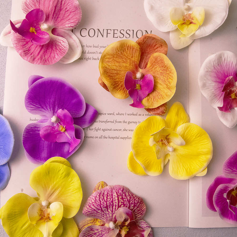 高质量3D打印胶片蝴蝶兰花头10cm婚庆植物过胶仿真蝴蝶兰仿真单朵