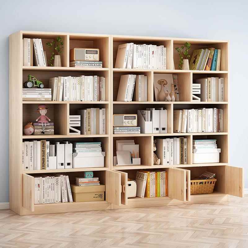 书实木落地置物架家用客厅多展示柜办CTJ公室柜储物架简约层格子