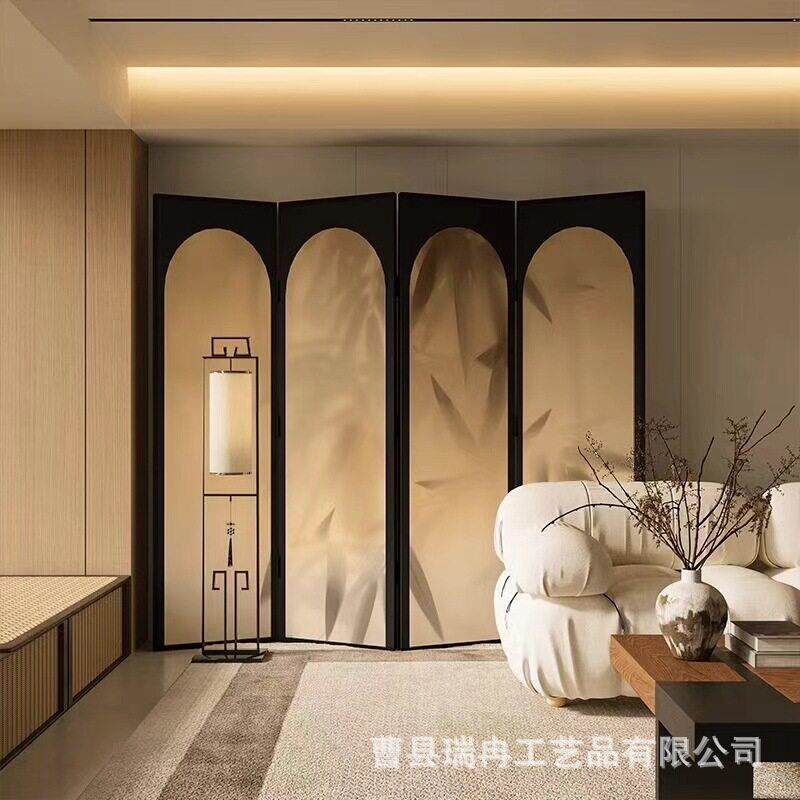 北欧风木质落地屏风家居装饰隔断入户可移动遮挡屏风小户型折屏