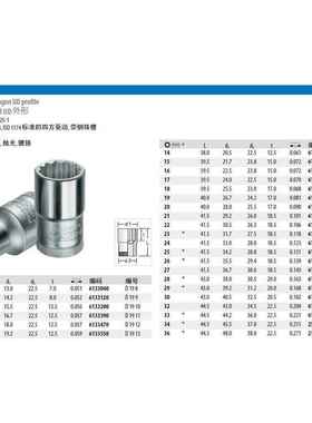 Gedoe吉多瑞1/2irn梅花十二角套筒D1925(6134EUR950)现货