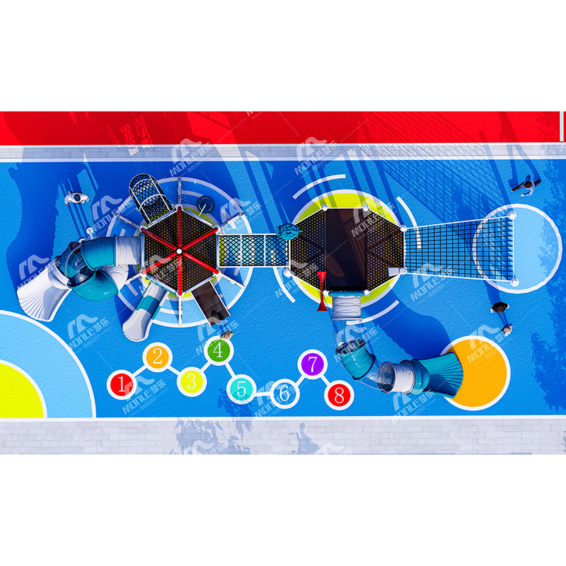 幼儿园不锈人钢儿童箭组合滑梯小区户外多功能攀爬51936多钻洞火