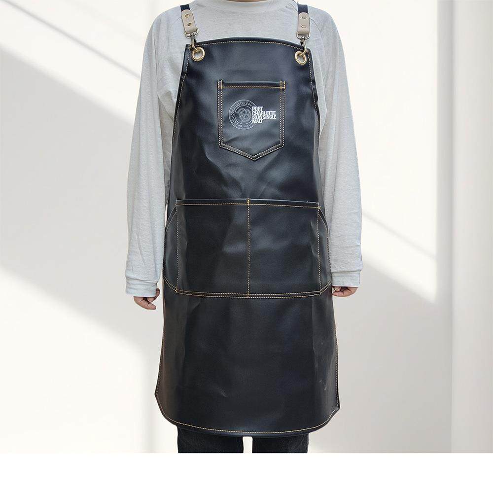 发定制黑色P裙U油气眼带烫画logo围工作服11-20画专用美术廊发型