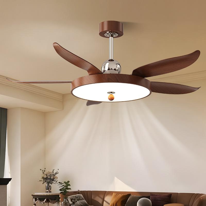 风扇灯吊扇灯LED卧室现代吸顶家装中古风灯具饰餐客厅吸顶风扇灯