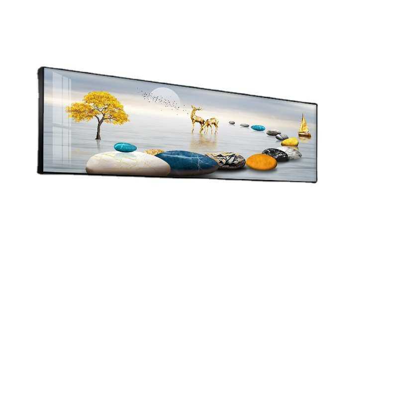 石来运转卧室床头装饰画客厅墙画横板壁画现代轻奢大气床头挂画,家居饰品,现代装饰画,淘宝优惠券,粉丝福利购,淘宝优惠卷