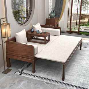 罗汉床新推式 家中具白蜡木拉沙发意床榻 实木小户型QXF禅卧榻明式