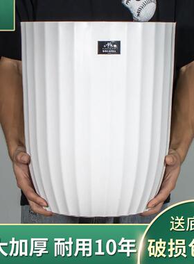 简约树脂花盆大号竖条纹加厚加高地面阳台高款圆形塑料花盆特价清