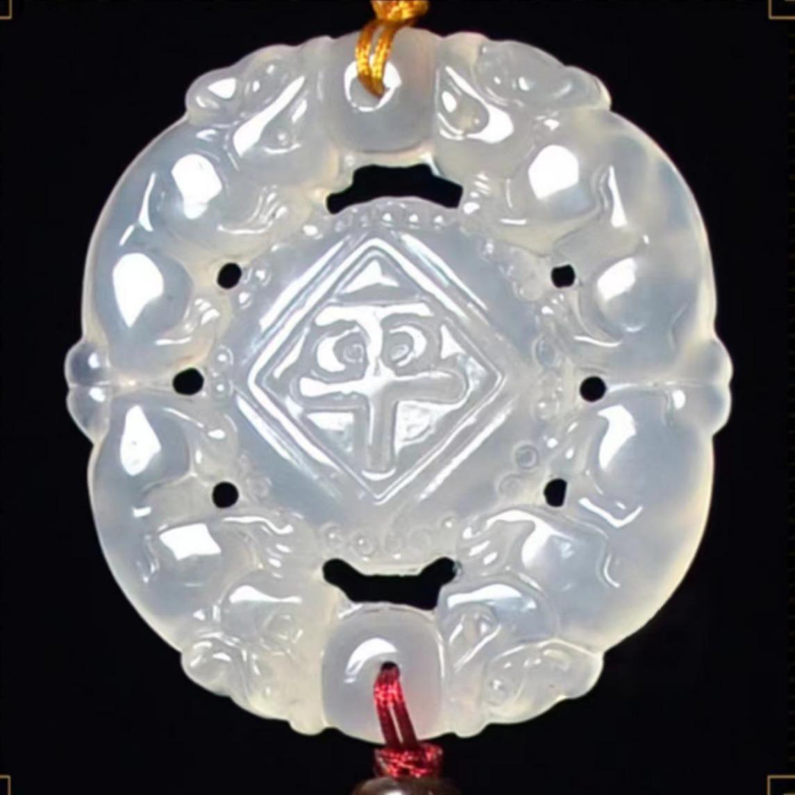 玉石平安福汽车挂件短款挂饰车载吊坠男女车内吊饰高级感高档饰品