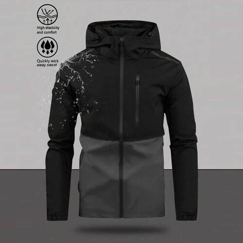 Men Casual Hooded Jacket Multiple Pockets Leisure Daily