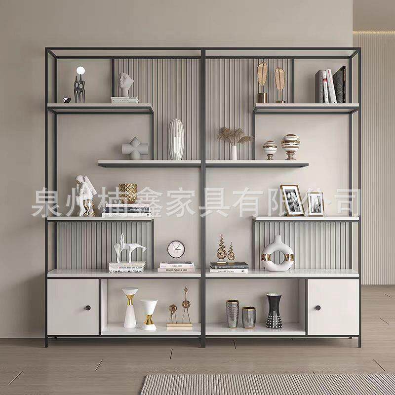 铁艺隔断柜置物架餐厅装饰墙书架现代客厅轻奢玄关柜办公室展示架