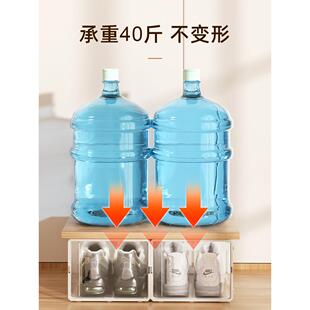 折叠鞋盒一拉就用D鞋子收通明全透明收纳盒移鞋柜省鞋空可间动加