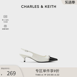 charles&keith春夏女鞋，ck1-61720161时尚漆皮尖头高跟凉鞋女鞋