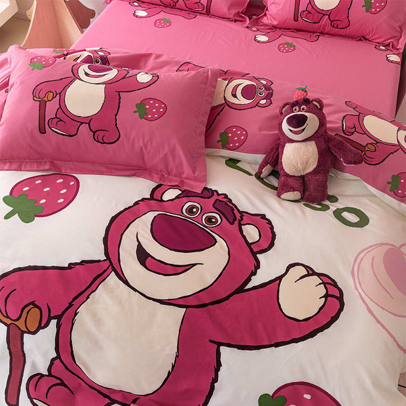 卡通磨毛四件套全棉纯棉男孩儿童被套学生三件套床单床笠床上用品