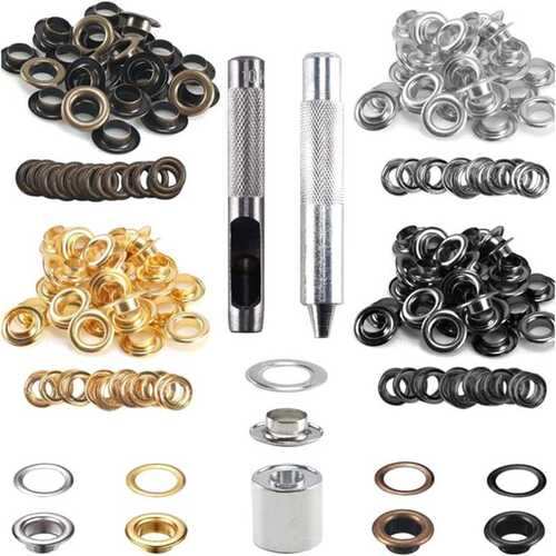 12mm4色100套铜气眼扣鸡眼扣套装工具帆布篷布扣金属汽眼铜质索环