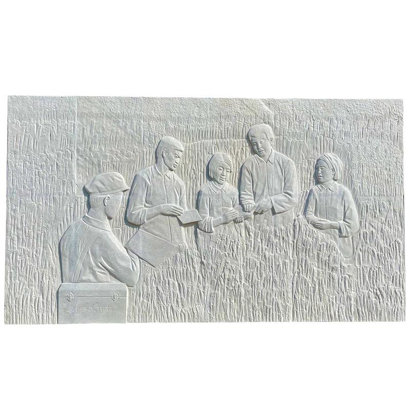 石雕花岗岩壁画雕刻人物历史情形浮雕室外装饰摆件农耕场景照壁墙