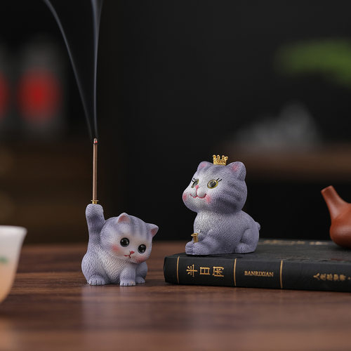 创意可爱小猫摆件盘香香薰香炉
