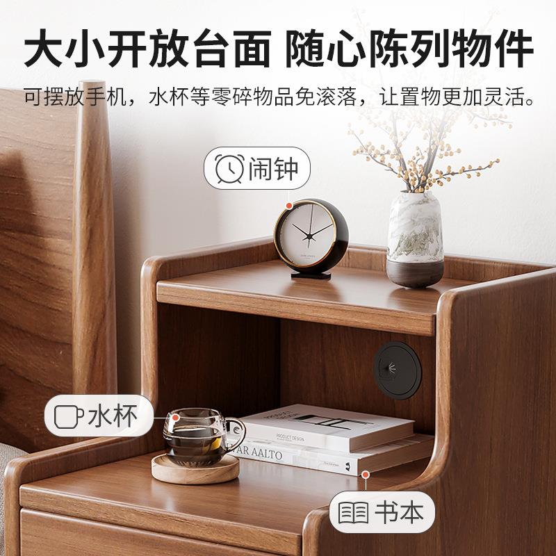 款床头柜简约现代置物架小卧型室家简易收纳柜实P289木色用储物窄
